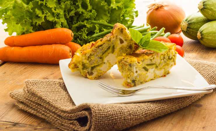 piatto di sformato di verdure